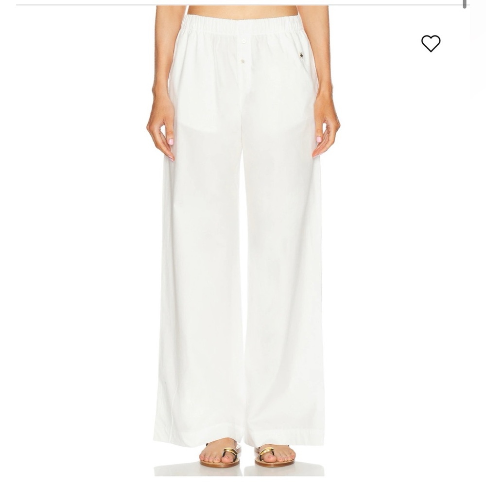 Eterne Wide-Leg White Linen Pants